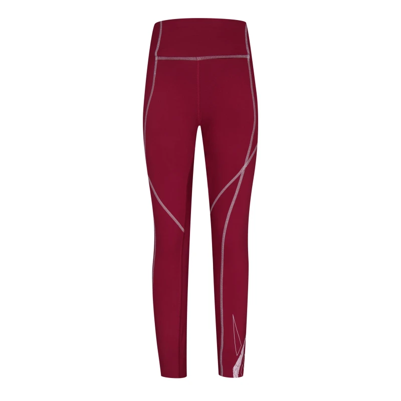 Image of Reebok Workout Ready Big Logo Leggings Womens Gym Legging - Red Red 4