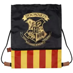 Image of Harry Potter Hogwarts Drawstring Bag (One Size) (Black/Red/Yellow)