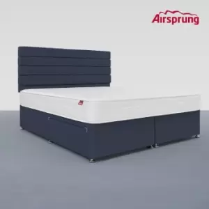 Image of Airsprung Super King 2 Drawer Divan Bed with Hybrid Mattress - Midnight Blue