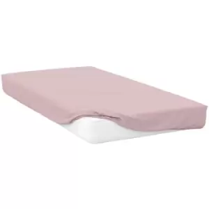 Image of Belledorm Brushed Cotton Extra Deep Fitted Sheet (Narrow Double) (Powder Pink) - Powder Pink