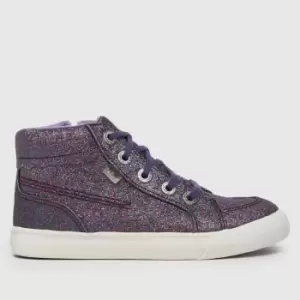 Image of Kickers purple tovni hi glitter Girls Toddler Trainers
