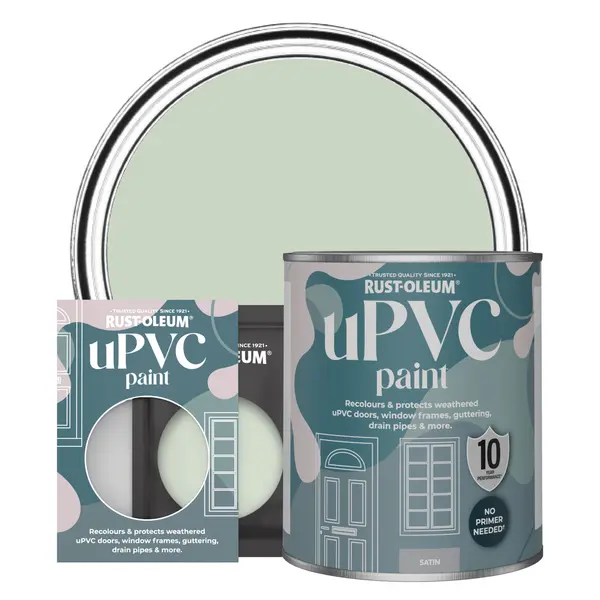 Image of Rust-Oleum uPVC Paint, Satin Finish - LAUREL GREEN - 750ml