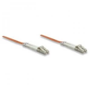 Image of Intellinet Fibre Optic Patch Cable Duplex Multimode LC/LC 62.5/125 m OM1 2m LSZH Orange Fiber Lifetime Warranty