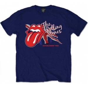 Image of Rolling Stones Lick The Flag Navy Mens T Shirt: Medium