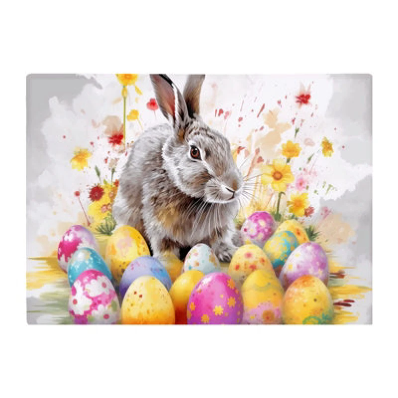 Image of Warren Reed Designer Splashart Easter Bunny And Eggs Chopping Board