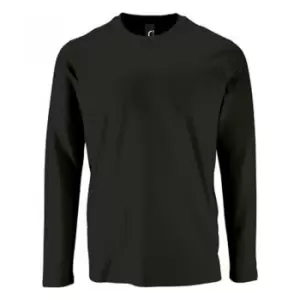 Image of SOLS Mens Imperial Long Sleeve T-Shirt (S) (Deep Black)