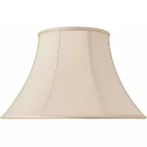 Image of 20' Inch Luxury Bowed Tapered Lamp Shade Traditional Oyster Silk Fabric & White