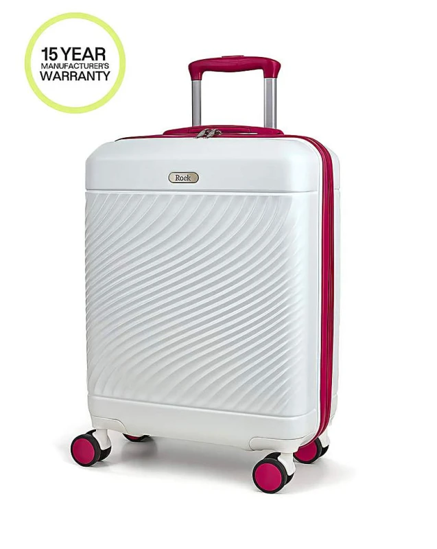Image of Rock Rock Love Island Cabin Suitcase White/Pink - Rock - Size: Cabin White/Pink Cabin UH37104
