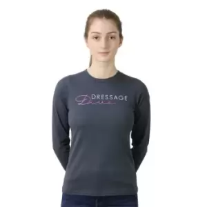 Image of HY Equestrian Equestrian Diva Long Sleeve T-Shirt Womens - Grey