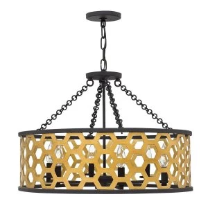 Image of 6 Light Ceiling Pendant Gold, E14