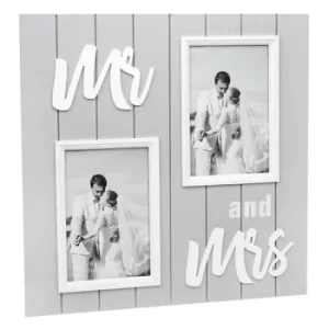 Image of Soft Grey Double Collage Frame Mr & Mrs