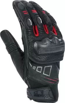 Image of Bering Razzor Motorcycle Gloves, black-white-red Size M black-white-red, Size M