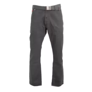 Image of Duke London Mens Canary Bedford Cord Trousers With Belt (32S) (Charcoal)