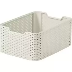 Image of Curver Vintage White Plastic Basket (H)172mm (W)290mm