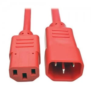Image of Tripp Lite Heavy Duty PDU Power Cord C13 to C14 15A 250V 14 AWG 2ft Re