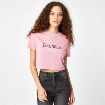Image of Jack Wills Eccleston Crop T-Shirt - Pale Pink
