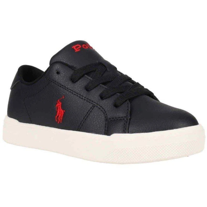 Image of Polo Ralph Lauren Juniors Sutton Low-Top Trainers Black/Red male 6 (39)