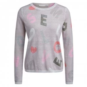 Image of Oui Knitted Word Jumper - Stone Red 0703