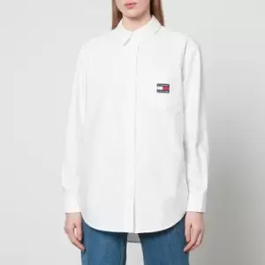 Image of Tommy Jeans Logo Badge Boyfriend Cotton Shirt - XL