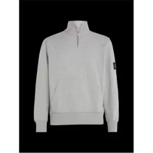 Image of Calvin Klein Jeans Monologo Badge Half Zip Mock Hwk - Grey