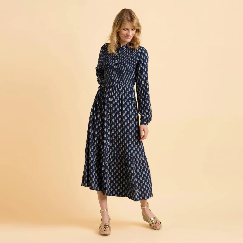 Image of Brakeburn Womens Lark Dress in Navy Size: 14 Navy Female 14