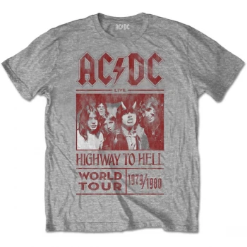 Image of AC/DC - Highway to Hell World Tour 1979/1980 Unisex Medium T-Shirt - Grey