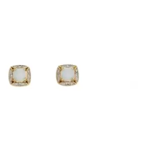 Image of 9ct Yellow Gold Opal & Diamond Earrings GE2317W
