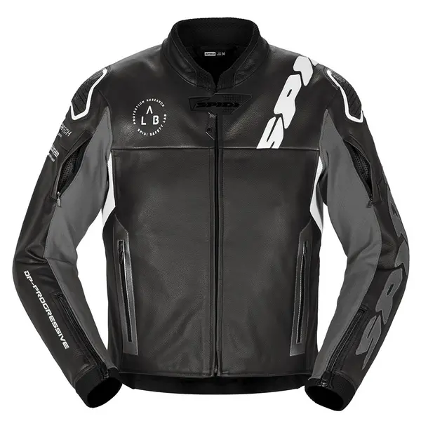 Image of Spidi Dp Progressive Leather Jacket Black White Size 50