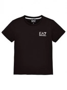 Image of Emporio Armani EA7 Short Sleeve Logo T-Shirt Black Size 4 Years Boys