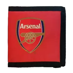 Image of Arsenal FC Official Mens Football Crest Money Wallet (One Size) (Red)