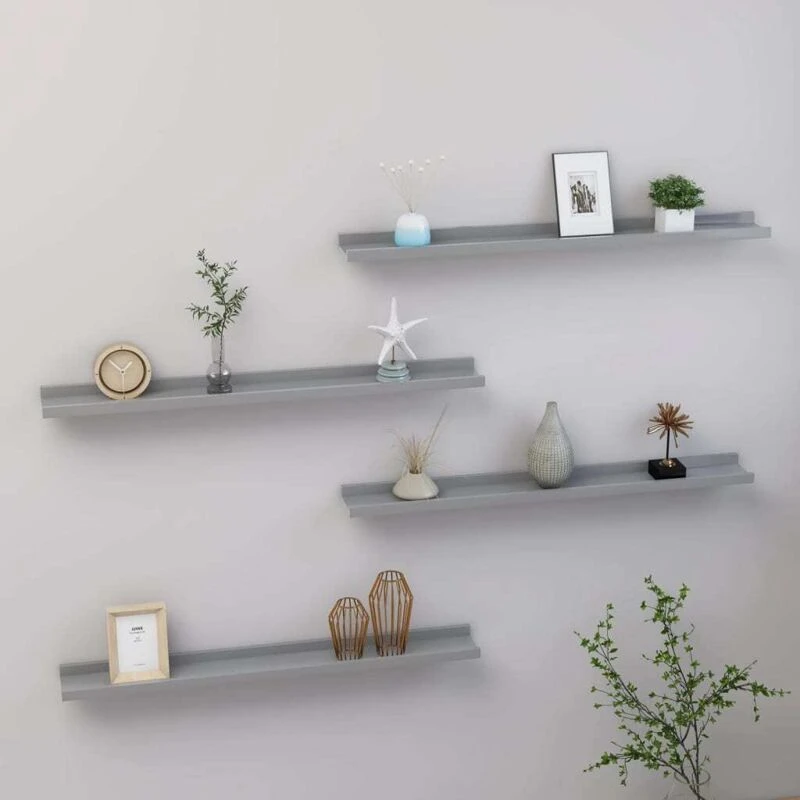 Image of VIDAXL Wall Shelves 4 pcs Grey 80x9x3cm Vidaxl 8720286417775