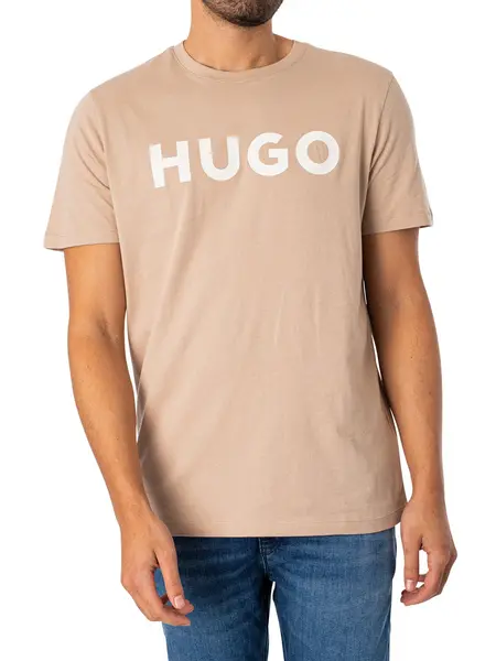 Image of HUGO Dulivio Graphic T-Shirt Medium Beige M