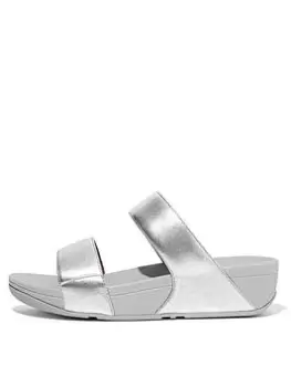 Image of FitFlop Lulu Leather Sandals, Silver, Size 7, Women