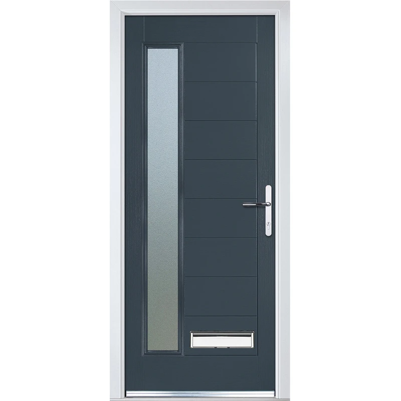 Image of Crystal Grp Door Long Glass Grey 7016 Lh 920 X 2055Mm Obs, Grey 1LAGLHOB