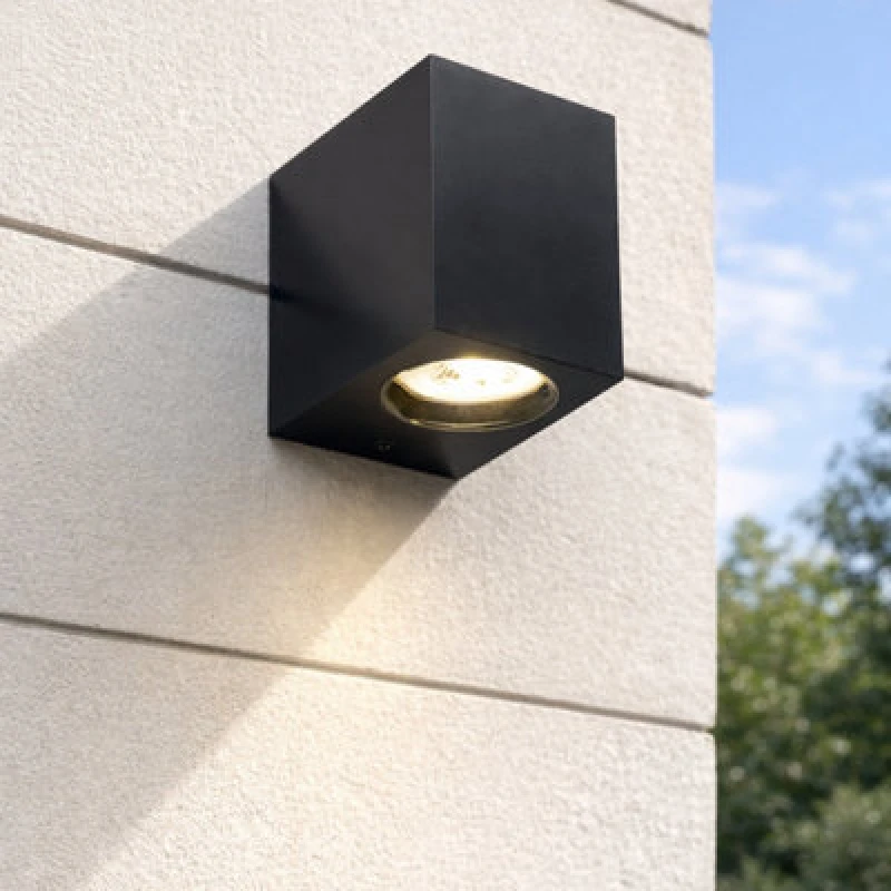 Image of CGC Lighting CGC Lighting 'Eileen' Black Modern Outdoor Rectangle Single Spotlight Black unisex