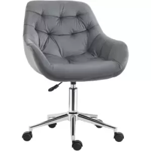 Image of Velvet Home Office Chair Desk Chair with Adjustable Height Dark Grey - Dark Grey - Vinsetto