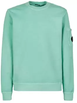 Image of C.P. COMPANY Brushed & Emerized Diagonal Fleece Sweatshirt Mineral Blue