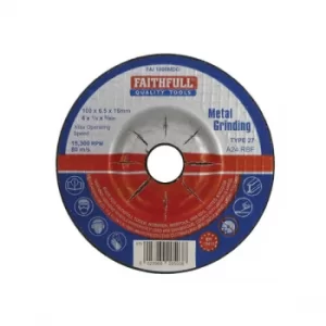 Image of Faithfull FAI1006MDG Depressed Centre Metal Grinding Disc 100 x 6....