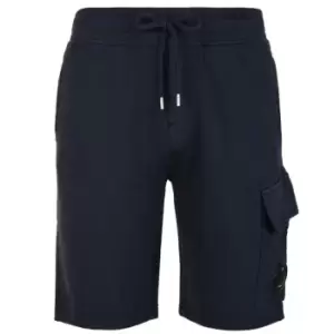 Image of CP COMPANY Lens Fleece Shorts - Blue