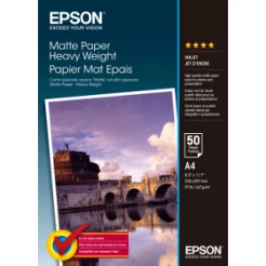 Image of Epson C13S041256 A4 Matte Paper 167g x50