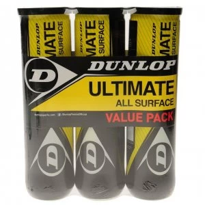 Image of Dunlop Ultimate All Surface Tennis Ball Tri Pack - Yellow