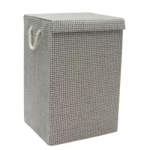 Image of Jvl Silva Fabric Foldable Laundry Hamper With Lid And Handles, Grey