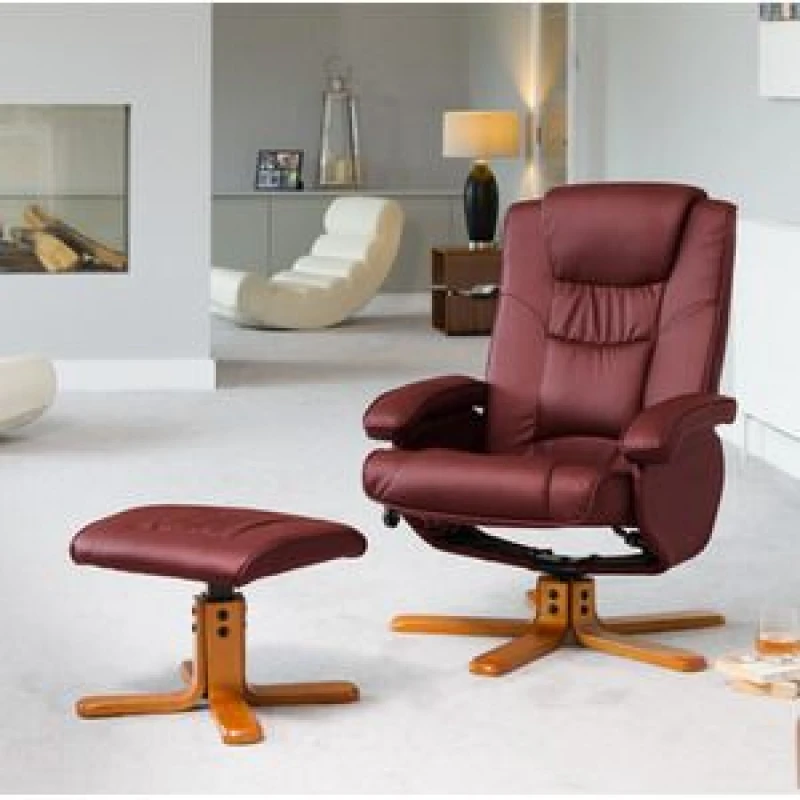 Image of Artemis Home Severn Swivel Recliner Burgundy