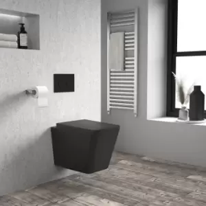 Image of Black Wall Hung Rimless Toilet and Soft Close Seat - Augusta