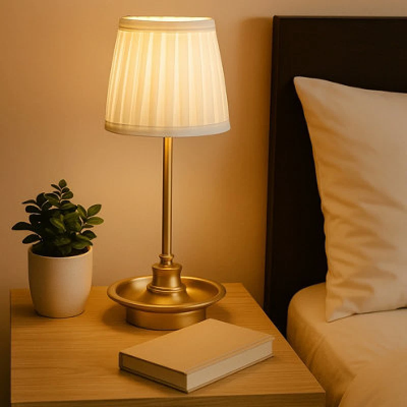 Image of Lighting Collection Simple Rechargeable Table Lamp Champagne Gold unisex One size