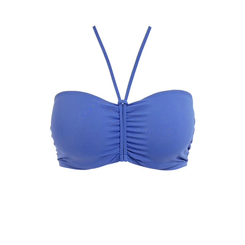 Image of Freya Womens Jewel Cove Bandeau Bikini Top in Blue Size: 32FF Blue Female 32FF