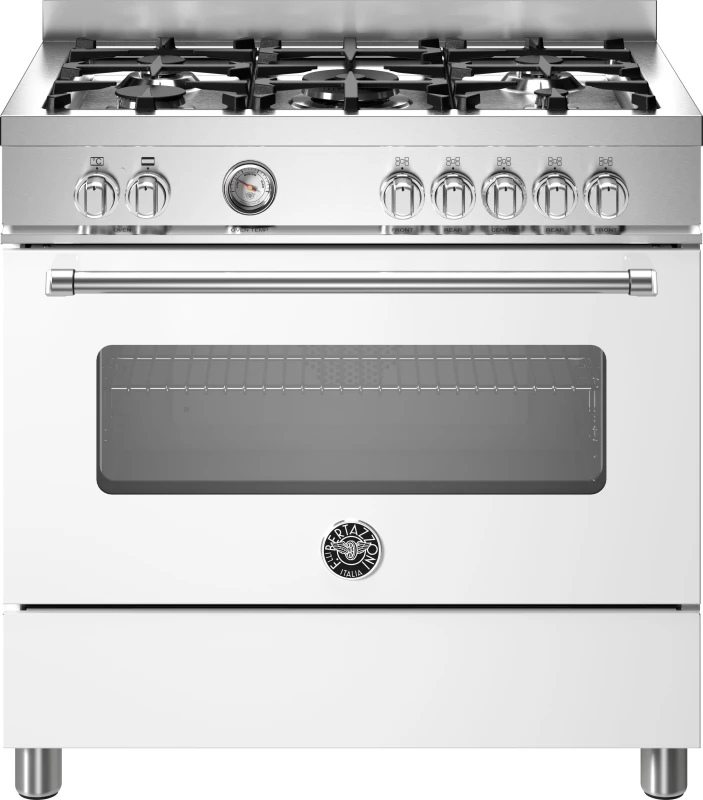 Image of Bertazzoni Master Series MAS95C1EBIC 90cm wide Dual Fuel Range Cooker with Gas Hob - Bianco - A Rated