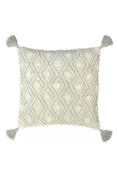 Image of Berbera Geometric Tufted Diamond Tasselled Cushion