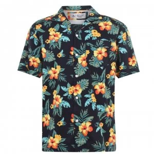 Image of Original Penguin Short Sleeve Floral Shirt - Dark Sapphire