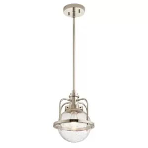 Image of Kichler Triocent Globe Pendant Ceiling Light Polished Nickel, IP44